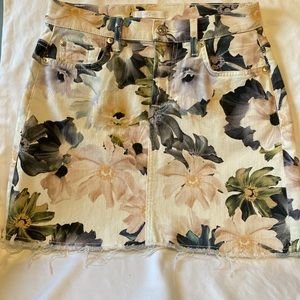 7 for all mankind mini floral skirt